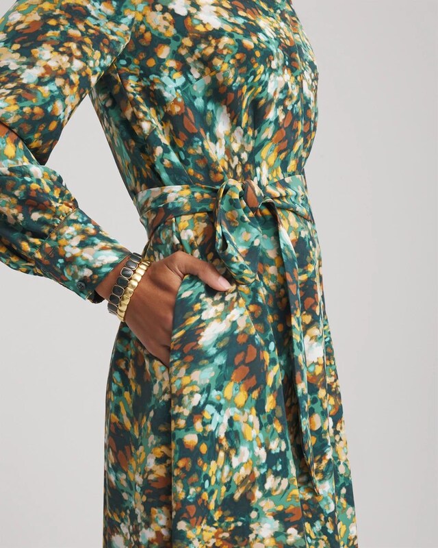 Printed Long-Sleeved Shirtdress - image 4
